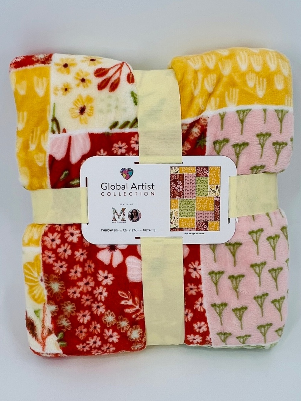 Global Artist Collection x Mia Charro Throw Blanket Floral Boho Indie Cozy Homey